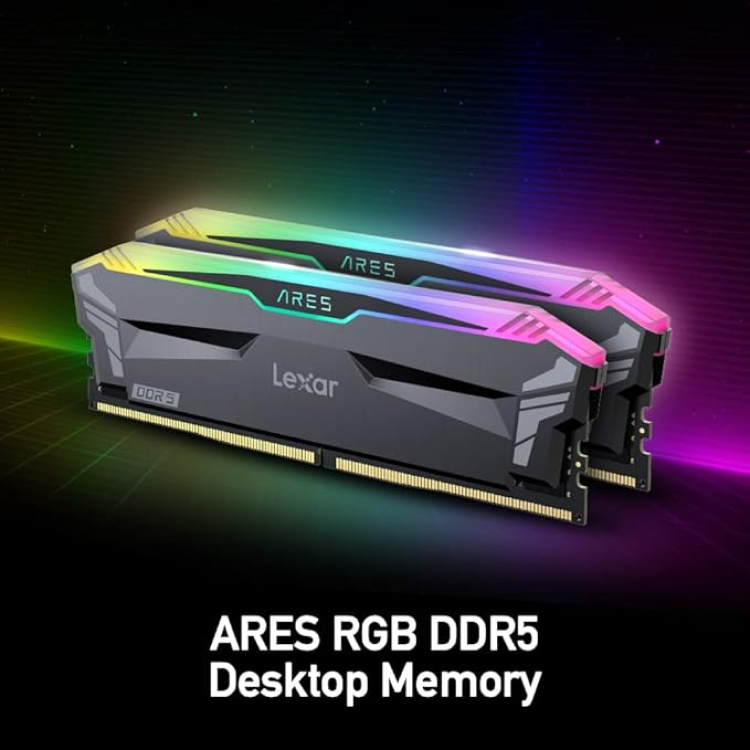 Lexar® ARES RGB DDR5 Desktop Memory Black (2x16gb) 6400mhz
