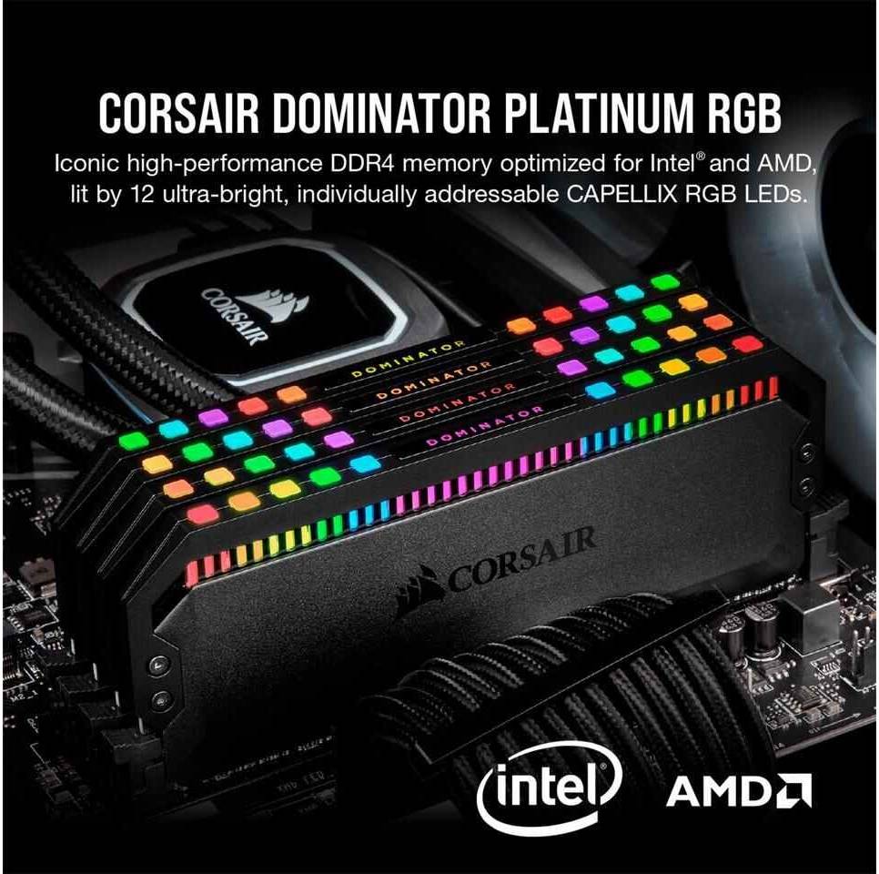 DOMINATOR® PLATINUM RGB 64GB (2x32GB) DDR5 DRAM 6000MT/s CL40 Memory Kit — Black