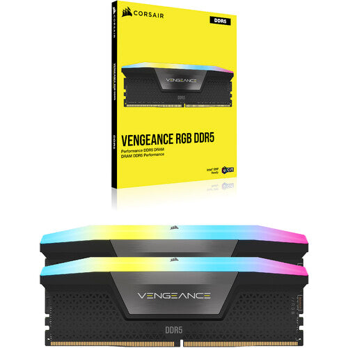 CORSAIR 32GB VENGEANCE RGB DDR5 6000MHZ DIMM Memory Kit (Black, 2 x 16GB)